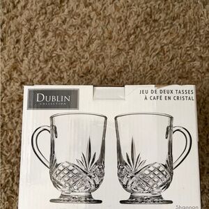 Dublin Collection Crystal Coffee Mug Set - Clear